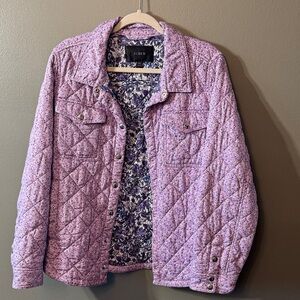 J. Crew Quilted shirt-jacket in mixed floral